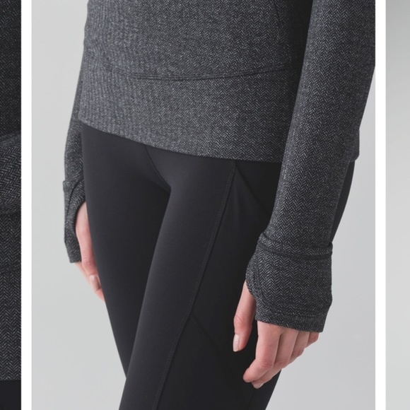 Lululemon Think Fast Pullover Heathered Herringbone Heathered Black - Size 4 - Picture 7 of 15
